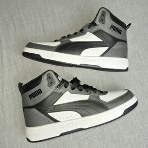 Puma Men's High-Top Sneakers in Gray, Black, White